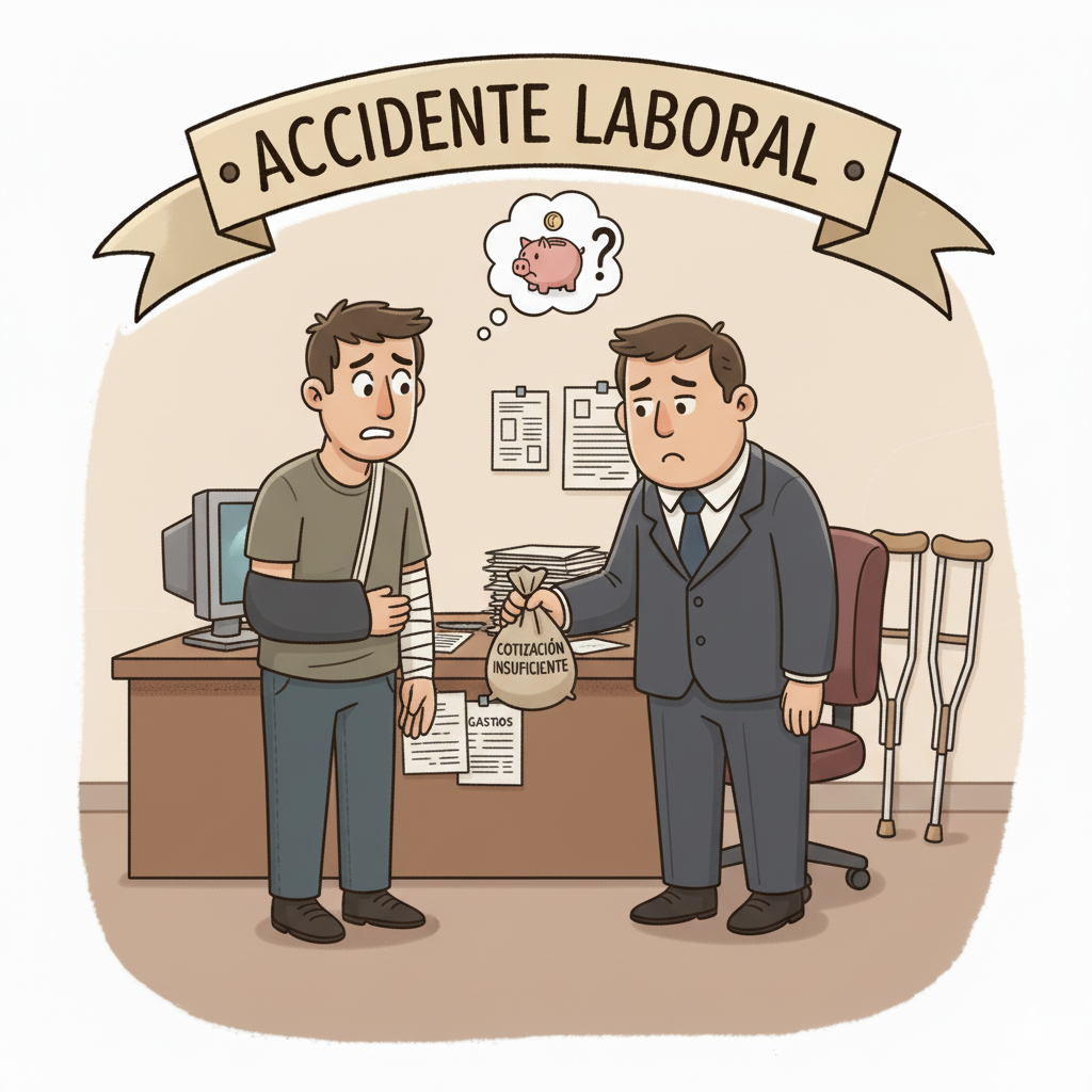 ACCIDENTE LABORAL, COTIZACIÓN INSUFICIENTE